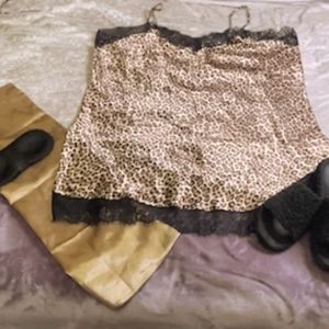 Animal Print Satin Chemise